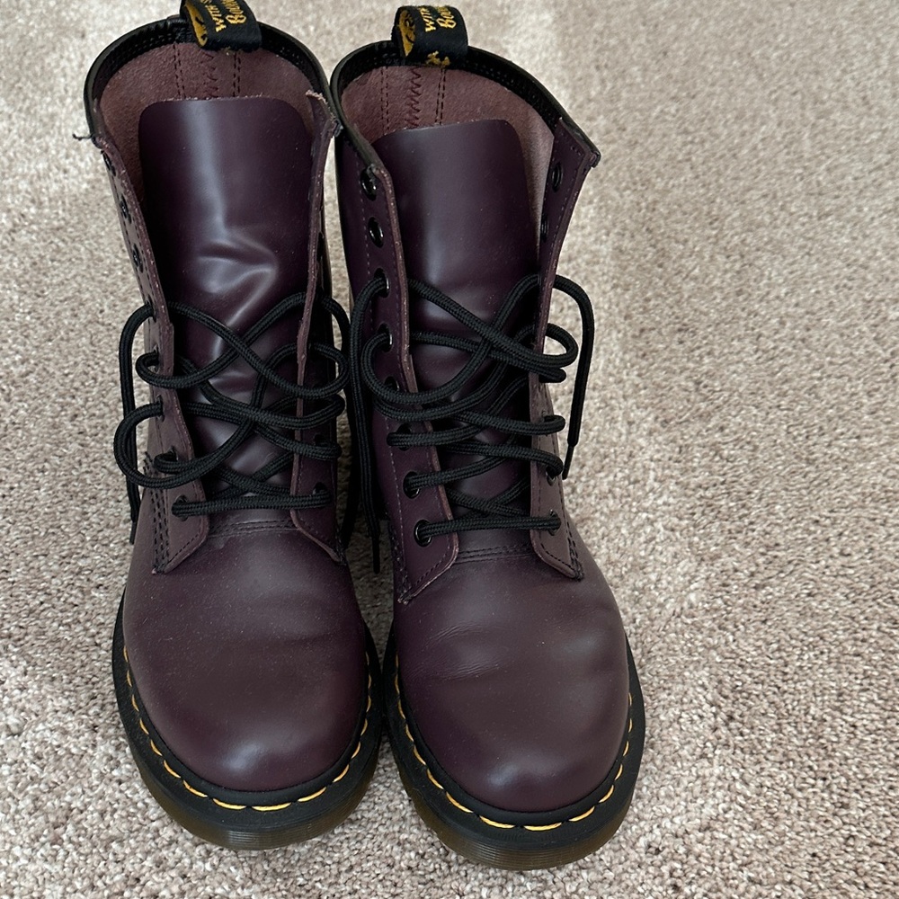Dr. Martens Dark Purple Boots with Black Laces